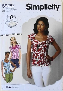 Camicette Simplicity 9287 Misses scollo a cuore top motivo cucito taglia 12-20 - Foto 1 di 1