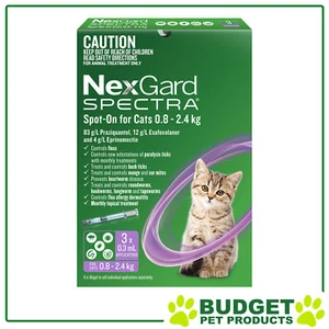 NexGard Spectra Spot On For Cats 0.8 - 2.4kg 3 Pack - Picture 1 of 1