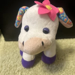Ganz Webkinz Rockerz Cow Peace Love Moosic Multicolor Plush Cow No Code HM5101 - Picture 1 of 7