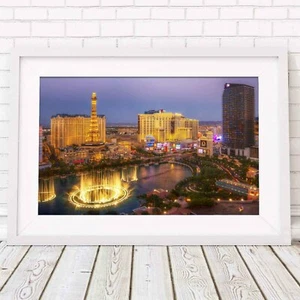 LAS VEGAS - Nevada Casino City Poster Picture Print Size A5 to A0 *FREE DELIVERY - Picture 1 of 14