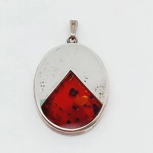925er Silber Filigran Anhänger mit Bernstein Vintage Schmuck Silberanhänger - Bild 1 von 6