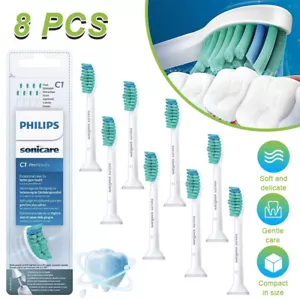 8 Pack Philips Sonicare C1 ProResults Replacement Brushes Brush Head White HX6014 - Picture 1 of 16