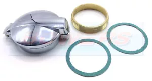 CLASSIC AUSTIN ROVER MINI COOPER CHROME MONZA STYLE FLIP PETROL FUEL CAP FLAP - Picture 1 of 2