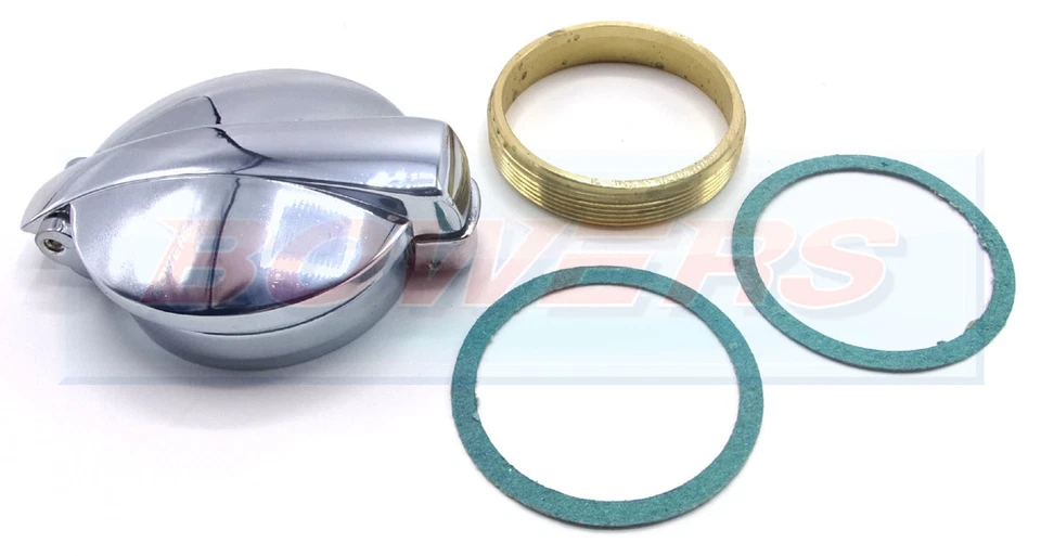 TAPA DE COMBUSTIBLE CLÁSICA AUSTIN ROVER MINI COOPER CROMO ESTILO MONZA ABATIBLE GASOLINA ALETA - Imagen 1 de 2