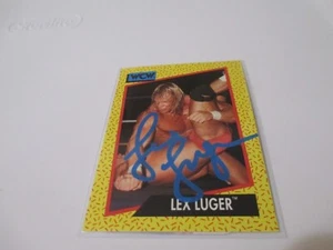 1991 Impel Lex Luger WCW Autographed Wrestling Card - Picture 1 of 2