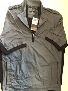 Men's NWT ADIDAS ClimaProof Wind 1/4 Zip Vest wLining Small GRAY & BLACK MSRP 75 - Picture 1 of 5