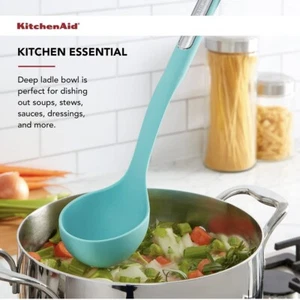 NWT KitchenAid Aqua Sky (HAQA) Heat Resistant Silicone Ladle for Soups - Picture 1 of 6