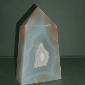 Natural Crystal Agate Geode Short Tower - Picture 1 of 10