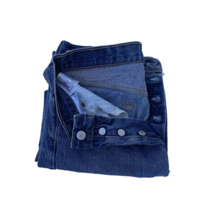 Auténtico Levis 501 Vintage Clásico Hombre Talla 34/34 Azul Oscuro DenimButton Fly - Imagen 1 de 7