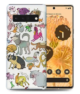 CASE COVER FOR GOOGLE PIXEL|CUTE DOG PUPPY COLLAGE DRAWING - Picture 1 of 11