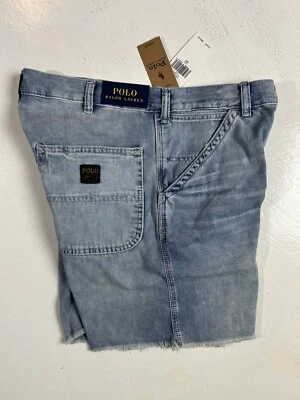 Pantalones Cortos Polo Ralph Lauren Hombres Talla 31 Corte Desteñido Azul Denim Carpintero Nuevos $89 Foto 1 de 4