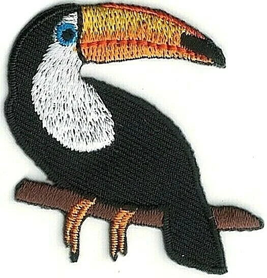 1 1/2" x 1 5/8" Toucan Tropical Bird Embroidered Iron on Sew on Patch - Image 1 of 1