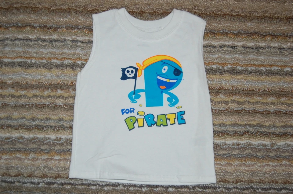 Toddler Boys Muscle Shirt GARANIMALS Pirate 24 Mo WHITE - Изображение 1 из 1