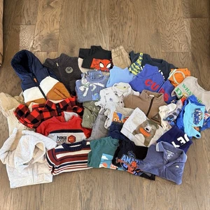 Huge Boy Clothes Boys 2T 24 months Clothing Lot (33 Pieces) Shirts Pants Outer - Picture 1 of 7