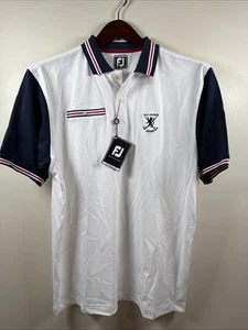 Footjoy FJ Athletic Fit Polo Shirt Size XL Mens Old Course St. Andrews White - Picture 1 of 10