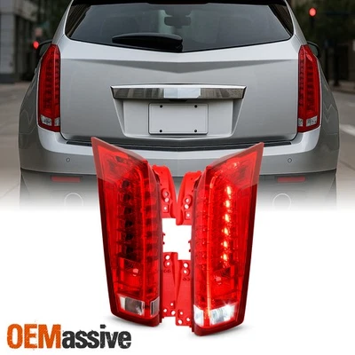 Par de luces traseras transparentes rojas cromadas reversa LED para Cadillac SRX 2010-2016 Foto 1 de 4