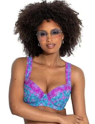 Pour Moi Venice Beach Bikini Top Lightly Padded Plunge Womens Swimwear 26540 - Image 1 of 4