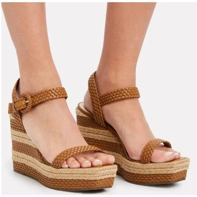 Sandalias de cuña Schutz para mujer talla 10B marrón avellana alpargata trenzada zapatos de verano Foto 1 de 4