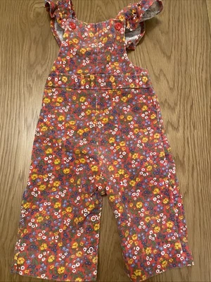 Mono de Colección Health Tex Niños 2T Multicolor Pana Rojo Floral Volantes Funky EE. UU. - Imagen 1 de 4