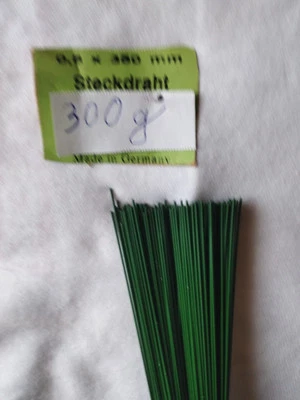 300g Steckdraht 0,8 x 350 mm grün Basteldraht Blumendraht Draht Stützdraht - Bild 1 von 4