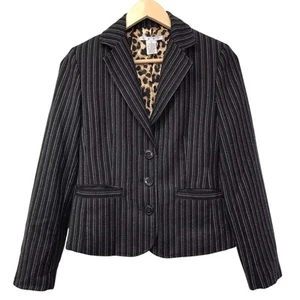 Blazer Cabi donna 2 Joey nero gessato fodera leopardata stile 364 - Foto 1 di 6