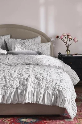 Edredón floral de jersey de algodón Anthropologie King Dahlia  Foto 1 de 4