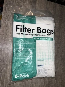 Kirby 204814 Micron Magic Hepa Filter 6 Count Fits F & Twist Style Vacuum Bags - Picture 1 of 2