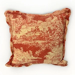 Toile De Juoy by Marinette St Tropez Square Decorative Pillow 17x17 inches - Picture 1 of 11