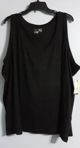 New-set Of (2) WOMAN'S Terra & Sky SLEEVELESS BLACK SUMMER tanktop.sz 4x - Picture 1 of 8