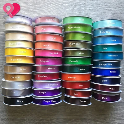 5/8" 0.625" Bridal Satin Ribbon Gift Trim Packaging Decor Bulk 16mm 25 yard roll - Image 1 of 4