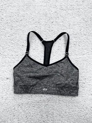Sujetador deportivo Victoria's Secret VSX negro gris The Player espalda deportiva cami talla S Foto 1 de 4