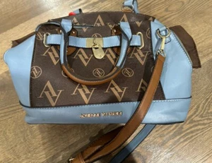 adrienne vittadini Brown And Blue handbag - Picture 1 of 6