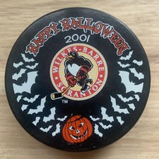 WILKES-BARRE SCRANTON PENGUINS AHL HOCKEY PUCK 2001 HAPPY HALLOWEEN