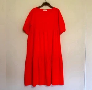 Hipster Row Kleid Damen Gr. XL orange "Anna" Baumwolle Stufen helle Farbe - Bild 1 von 10