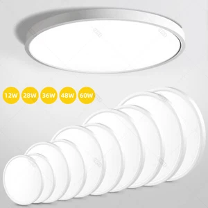 LED Deckenleuchte Ultraflach Panel Deckenlampe Wohnzimmer Schlafzimmer 12W-60W - Bild 1 von 49