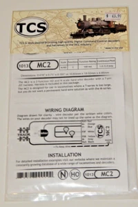 TCS #1013 MC2 HO DCC Decoder for HO Locomotives 2 Functions NEW - Picture 1 of 2