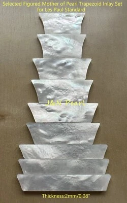 2mm Thick Selected Figured MOP Trapezoid Inlay for Les Paul Standard - Image 1 of 4