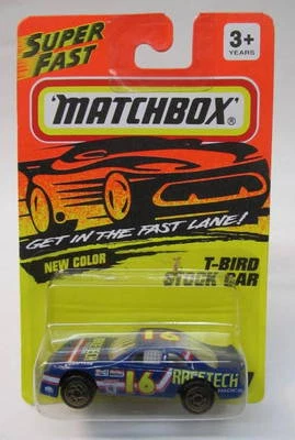 1994 Matchbox #7 T-BIRD STOCK CAR #16 RACETECH Superfast mint on sealed card - Image 1 of 4