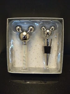 Walt Disney Parks Holiday Gift Set Mickey Mouse Wine Stopper And Cork Screw Cute - Picture 1 of 10