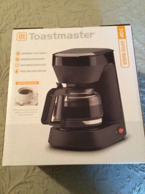 NEW ToastMaster 5 Cup Coffee Maker One Size Black TM-544CM Pause N Serve - Image 1 of 3