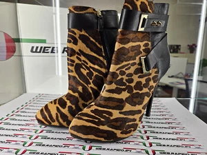 SCARPE DONNA GUESS CON TACCO TG 38 IN PELLE E CAVALLINO MACULATO OTTIMO STATO - Foto 1 di 5