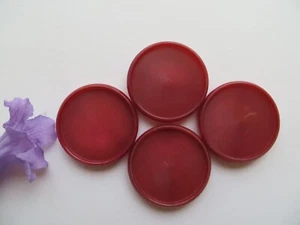 1950s Vintage Big Rimmed Cranberry Red Coat Jacket Cape Dress Shawl Buttons-33mm - Picture 1 of 8
