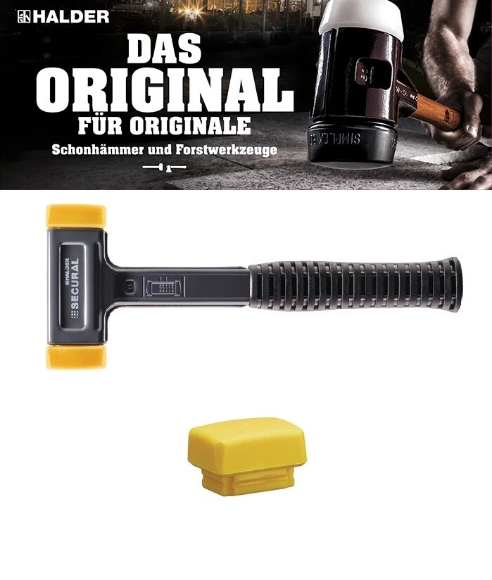 HALDER Schonhammer SECURAL rechteckig 2 Größen rückschlagfrei eckig/Ersatzkopf