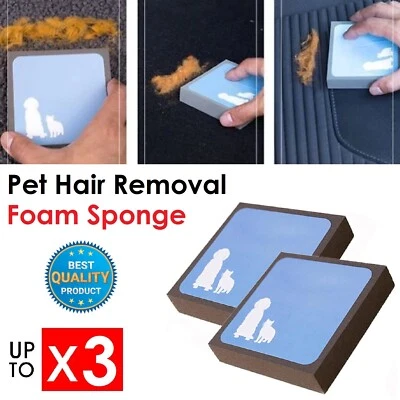 Hair Cleaner Home Cat Dog Fur Remover Foam Sponge Brush Seat Sofa Carpet Groom - image 1 of 4