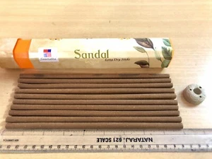Indian 10 pc SANDALWOOD CHANDAN DHOOP INCENSE STICKS 9 inch long 7 mm thick - Picture 1 of 4