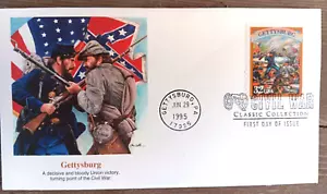 CIVIL WAR BATTLE OF GETTYSBURG 1995 FLEETWOOD CACHET FDC UNADD - Picture 1 of 1