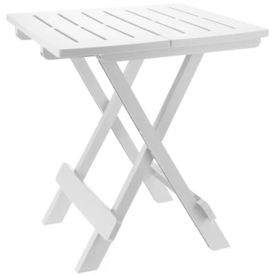 Tavolo da Giardino Pieghevole Tavolo da Campeggio Terrazza Balcone Tavolino Bianco ✅H:50x45cm - Immagine 1 di 4