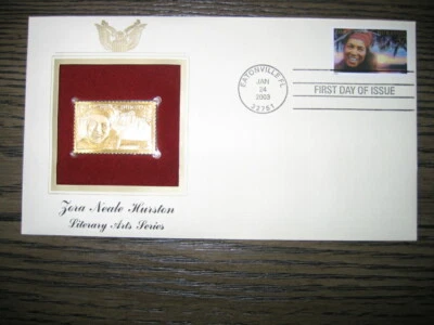 2003 Zora Neale Hurston Literary Art Series Replica Gold Golden Cover STAMP - Image 1 of 2