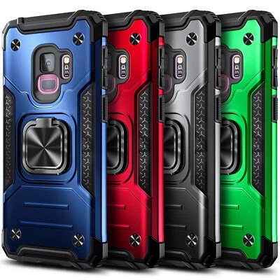 Funda con soporte de anillo para teléfono Samsung Galaxy S9/S9 Plus con protector de pantalla Foto 1 de 2
