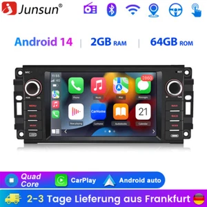 Autoradio Für Jeep DODGE Chrysler CHEVROLET Carplay Android 14 GPS Navi FM 2+64G - Bild 1 von 18
